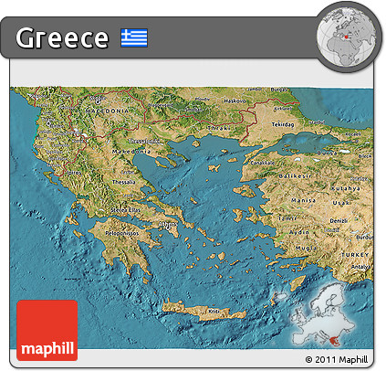 Satellite 3D Map of Greece