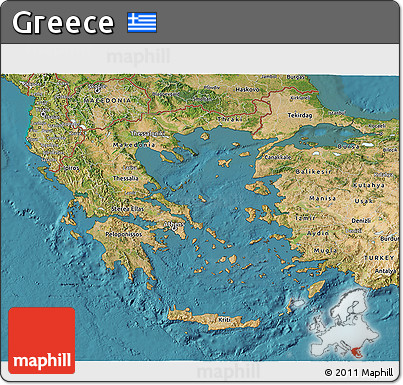 Satellite 3D Map of Greece