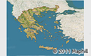 Satellite 3D Map of Greece, lighten, land only