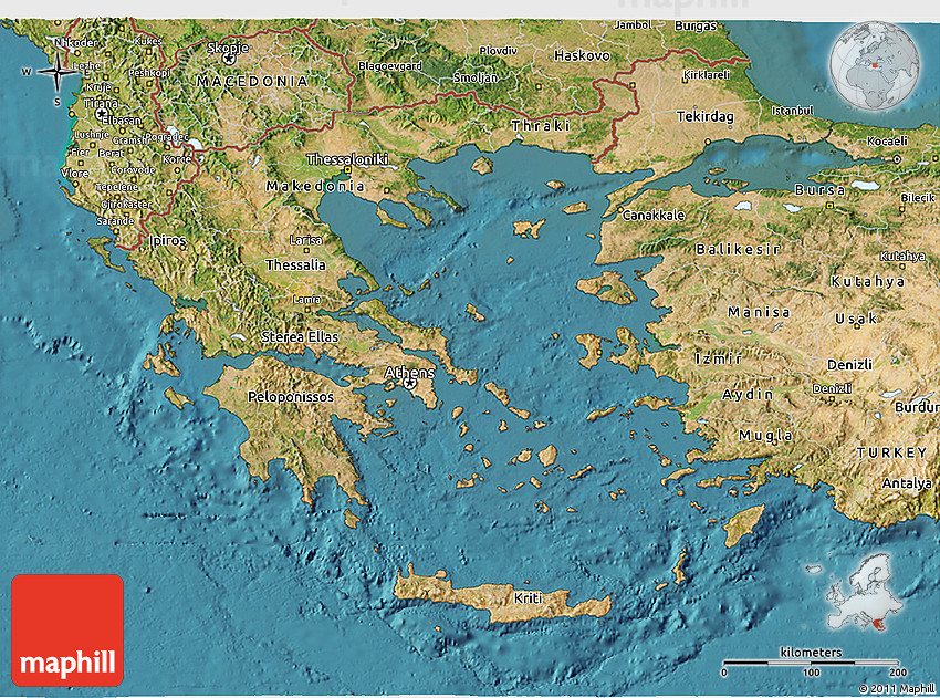 Satellite Map Of Greece Satellite 3D Map Of Greece