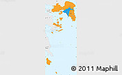 Political Simple Map of Attiki, single color outside, borders and labels