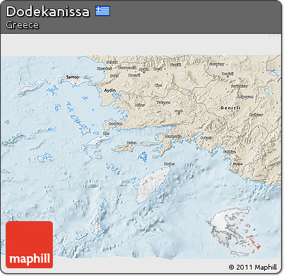 Classic Style 3D Map of Dodekanissa