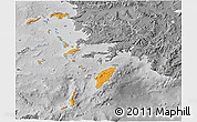 Political 3D Map of Dodekanissa, desaturated