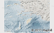Shaded Relief 3D Map of Dodekanissa, semi-desaturated