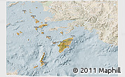 Satellite 3D Map of Dhodhekanisos, lighten