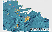 Satellite 3D Map of Dhodhekanisos, single color outside