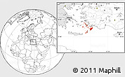 Blank Location Map of Dhodhekanisos, highlighted country, highlighted parent region