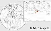 Blank Location Map of Dhodhekanisos, highlighted parent region