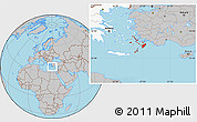 Gray Location Map of Dhodhekanisos, highlighted country