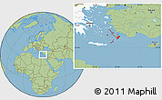 Savanna Style Location Map of Dhodhekanisos, highlighted country
