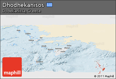 Classic Style Panoramic Map of Dhodhekanisos, single color outside