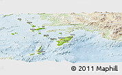 Physical Panoramic Map of Dhodhekanisos, lighten