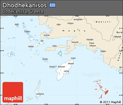 Classic Style Simple Map of Dhodhekanisos
