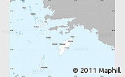 Gray Simple Map of Dhodhekanisos, single color outside