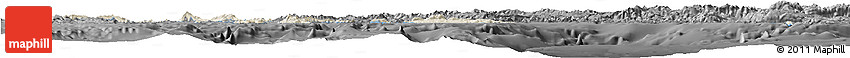 Shaded Relief Horizon Map of Dodekanissa, darken, desaturated