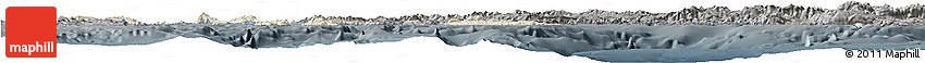 Shaded Relief Horizon Map of Dodekanissa, darken, semi-desaturated