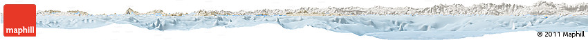 Shaded Relief Horizon Map of Dodekanissa, lighten