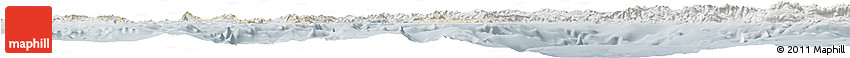 Shaded Relief Horizon Map of Dodekanissa, lighten, semi-desaturated