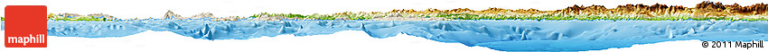 Shaded Relief Horizon Map of Dodekanissa, physical outside