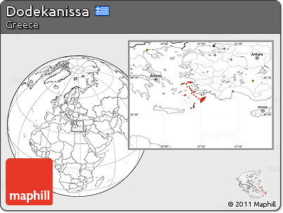 Blank Location Map of Dodekanissa
