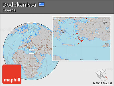 Gray Location Map of Dodekanissa