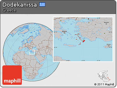 Gray Location Map of Dodekanissa