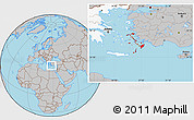 Gray Location Map of Dodekanissa, highlighted country