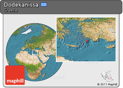 Satellite Location Map of Dodekanissa