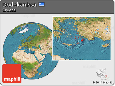 Satellite Location Map of Dodekanissa