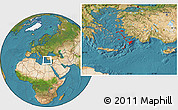 Satellite Location Map of Dodekanissa