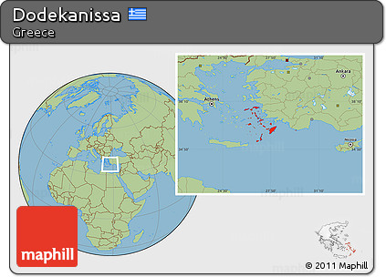 Savanna Style Location Map of Dodekanissa