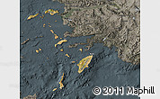 Satellite Map of Dodekanissa, darken, semi-desaturated