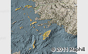 Satellite Map of Dodekanissa, semi-desaturated
