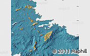 Satellite Map of Dodekanissa, single color outside