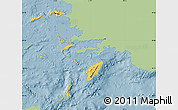 Savanna Style Map of Dodekanissa, single color outside