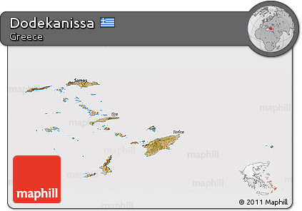 Satellite Panoramic Map of Dodekanissa, cropped outside