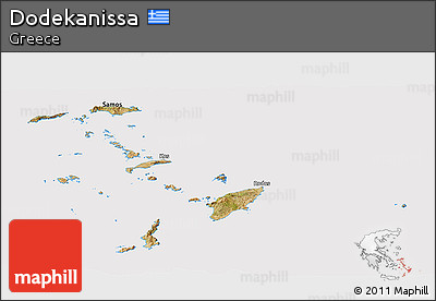 Satellite Panoramic Map of Dodekanissa, cropped outside