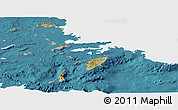 Satellite Panoramic Map of Dodekanissa, single color outside