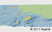 Savanna Style Panoramic Map of Dodekanissa, single color outside