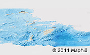 Shaded Relief Panoramic Map of Dodekanissa, single color outside