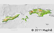 Physical 3D Map of Samos, lighten, desaturated