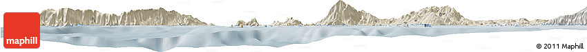 Shaded Relief Horizon Map of Samos, semi-desaturated