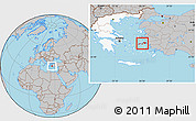 Gray Location Map of Samos, highlighted country