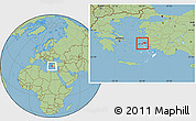 Savanna Style Location Map of Samos, highlighted parent region
