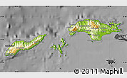Physical Map of Samos, darken, desaturated