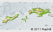 Physical Map of Samos, lighten, semi-desaturated