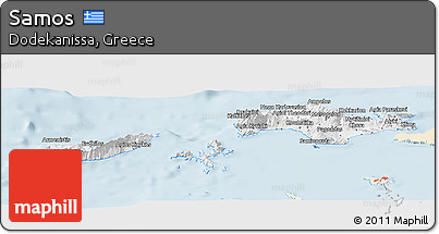 Classic Style Panoramic Map of Samos, single color outside