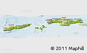 Physical Panoramic Map of Samos, lighten