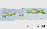 Physical Panoramic Map of Samos, semi-desaturated