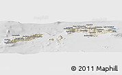 Shaded Relief Panoramic Map of Samos, lighten, desaturated